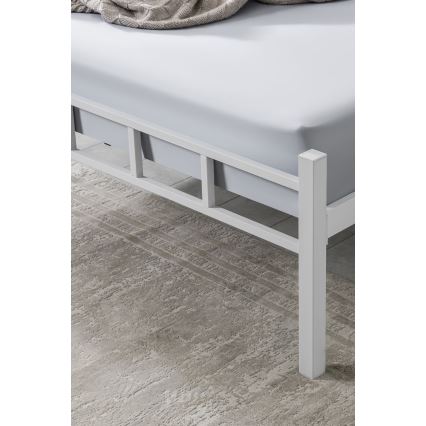 ORMEL Metal Double Bed 120x200 cm, White — Weight Capacity 120 kg