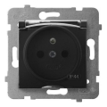 Ospel - ARIA 230V IP44 Frameless Outdoor Household Socket, Black