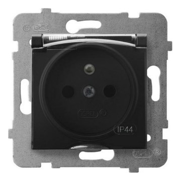 Ospel - ARIA 230V IP44 Frameless Outdoor Household Socket, Black