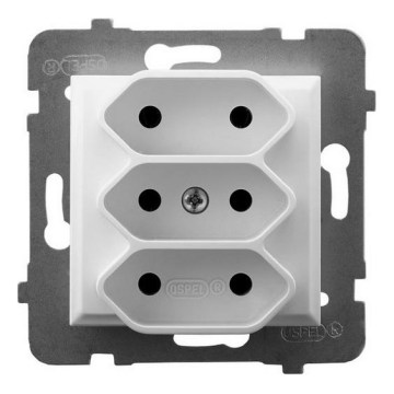 Ospel - ARIA bílá Frameless Triple EURO 230V Household Socket