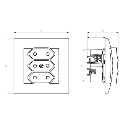 Ospel - ARIA bílá Frameless Triple EURO 230V Household Socket