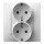 Ospel - ARIA Double Schuko 230V Residential Socket with Frame, White