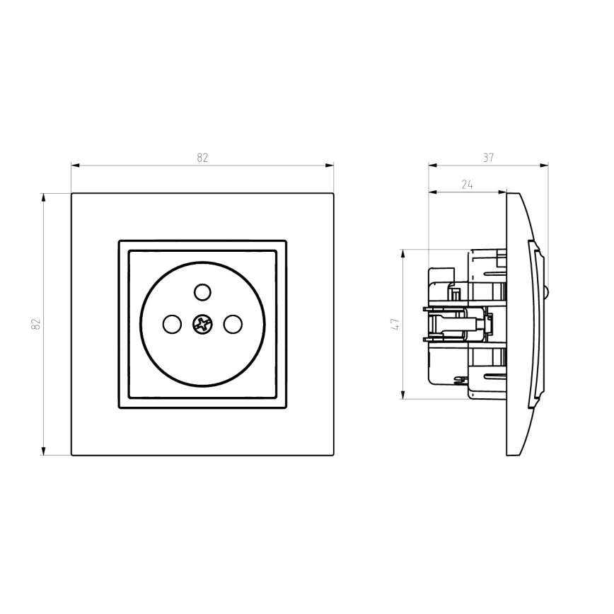 Ospel - ARIA Frameless 230V Wall Socket, Black