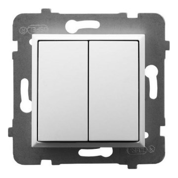 Ospel - ARIA Frameless Double Switch No. 5 White