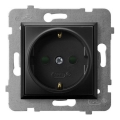 Ospel - ARIA Frameless Schuko Wall Socket 230 V, Black