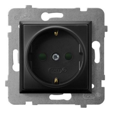 Ospel - ARIA Frameless Schuko Wall Socket 230 V, Black