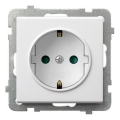 Ospel - Frameless 230V Schuko Wall Socket SONATA, White