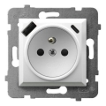 Ospel - Frameless household outlet 230V + 1xUSB-A + 1xUSB-C ARIA white