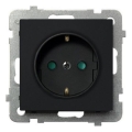 Ospel - Frameless SCHUKO 230V Wall Socket SONATA Black