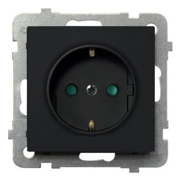 Ospel - Frameless SCHUKO 230V Wall Socket SONATA Black