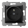 Ospel - Frameless wall socket 230V + 1xUSB-A + 1xUSB-C ARIA black