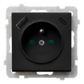 Ospel - Frameless wall socket 230V + 1xUSB-A + 1xUSB-C SONATA black