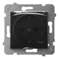 Ospel - Outdoor residential frameless Schuko socket 230V ARIA IP44 Black