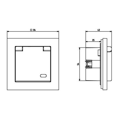 Ospel - SONATA 230V Schuko Outdoor Frameless Household Socket, IP44, White