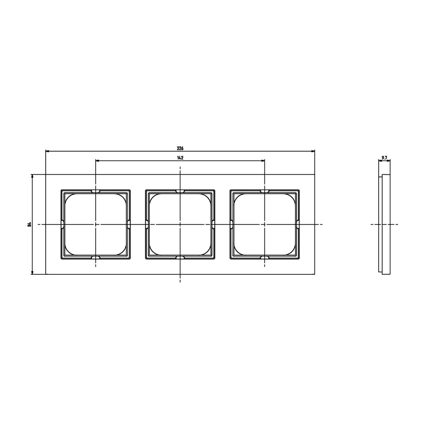 Ospel - SONATA 3-Gang Frame, Matte White
