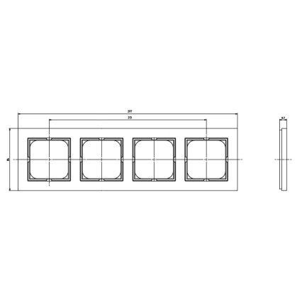 Ospel - SONATA 4-Gang Frame, Glossy Black