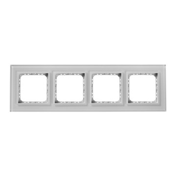 Ospel - SONATA 4-Gang Glass Cover Plate, Glossy White