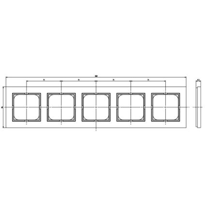 Ospel - SONATA 5-gang frame matte black