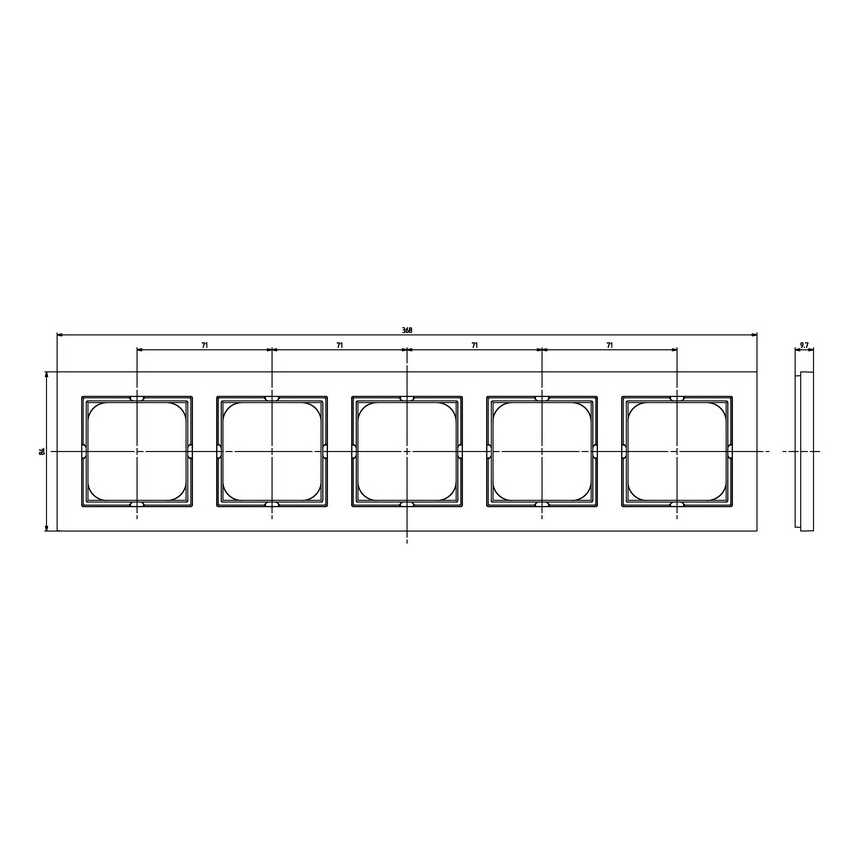 Ospel - SONATA 5-gang frame matte black