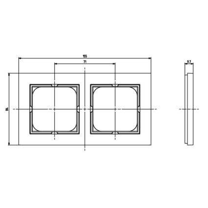Ospel - SONATA Double Frame, Glossy Black