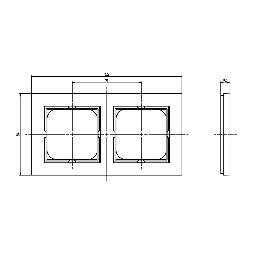 Ospel - SONATA Double Frame, Glossy White
