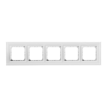Ospel - SONATA five-gang frame, glossy white
