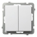 Ospel - SONATA Frameless Double Light Switch No. 5, White