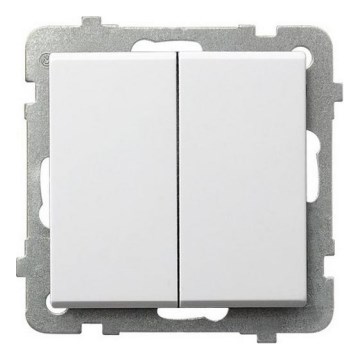 Ospel - SONATA Frameless Double Light Switch No. 5, White