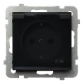 Ospel - SONATA Frameless Outdoor Schuko Socket 230V IP44 Black