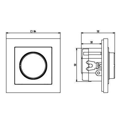 Ospel - SONATA Frameless Rotary Dimmer, Black