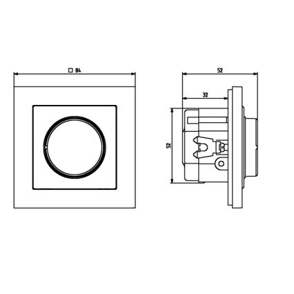 Ospel - SONATA Frameless Rotary Dimmer, White
