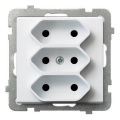 Ospel - SONATA Frameless Triple Residential EURO 230V Socket, White
