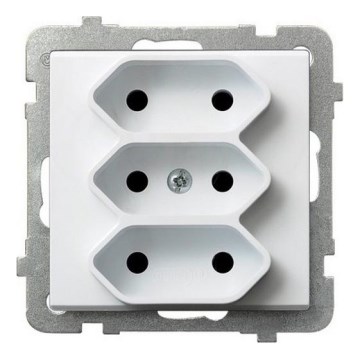 Ospel - SONATA Frameless Triple Residential EURO 230V Socket, White