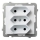 Ospel - SONATA Frameless Triple Residential EURO 230V Socket, White