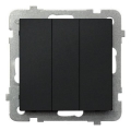 Ospel - SONATA Frameless Triple Switch 1+1+1, Black