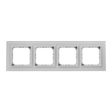 Ospel - SONATA glossy white 4-gang frame