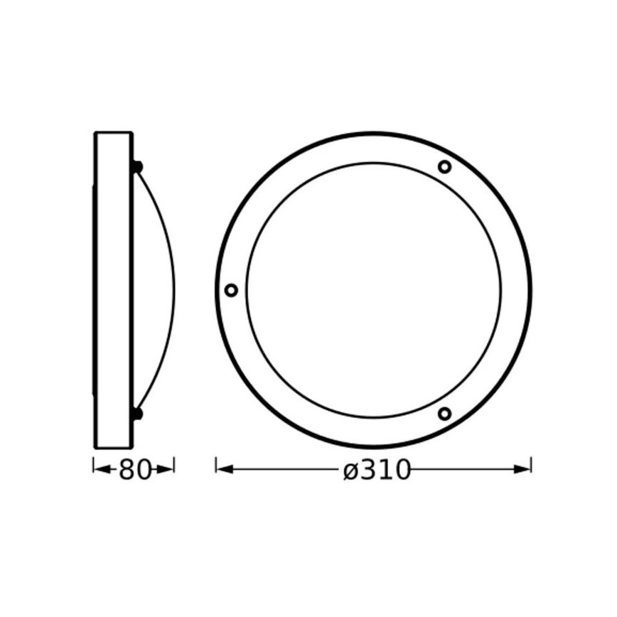 Osram - Bathroom Ceiling Light BATHROOM CLASSIC 1xE27/15W/230V Ø 31 cm IP44