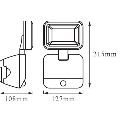 Osram - Battery-powered LED outdoor wall floodlight with sensor, 4W, 4xD, IP54