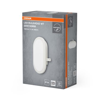 Osram - BULKHEAD LED Outdoor Wall Light, 11 W, 230 V, IP54, White