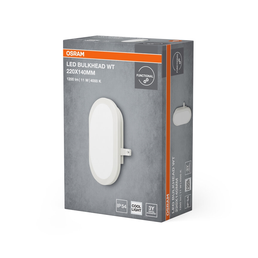 Osram - BULKHEAD LED Outdoor Wall Light, 11 W, 230 V, IP54, White