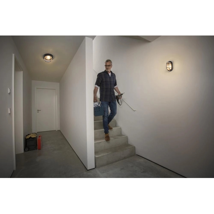 Osram - BULKHEAD Outdoor Wall Light 1xE27/10W/230V IP54 black