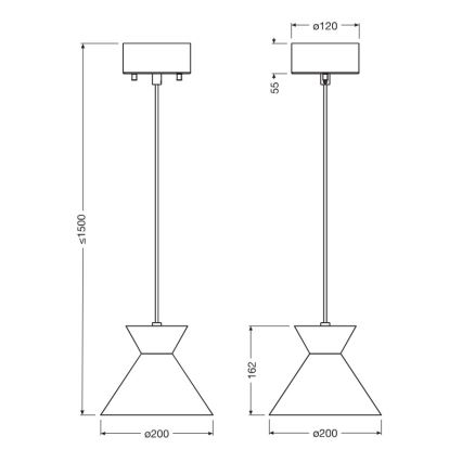 Osram - Cable-hung pendant DECOR WAIST 1xE27/40W/230V black