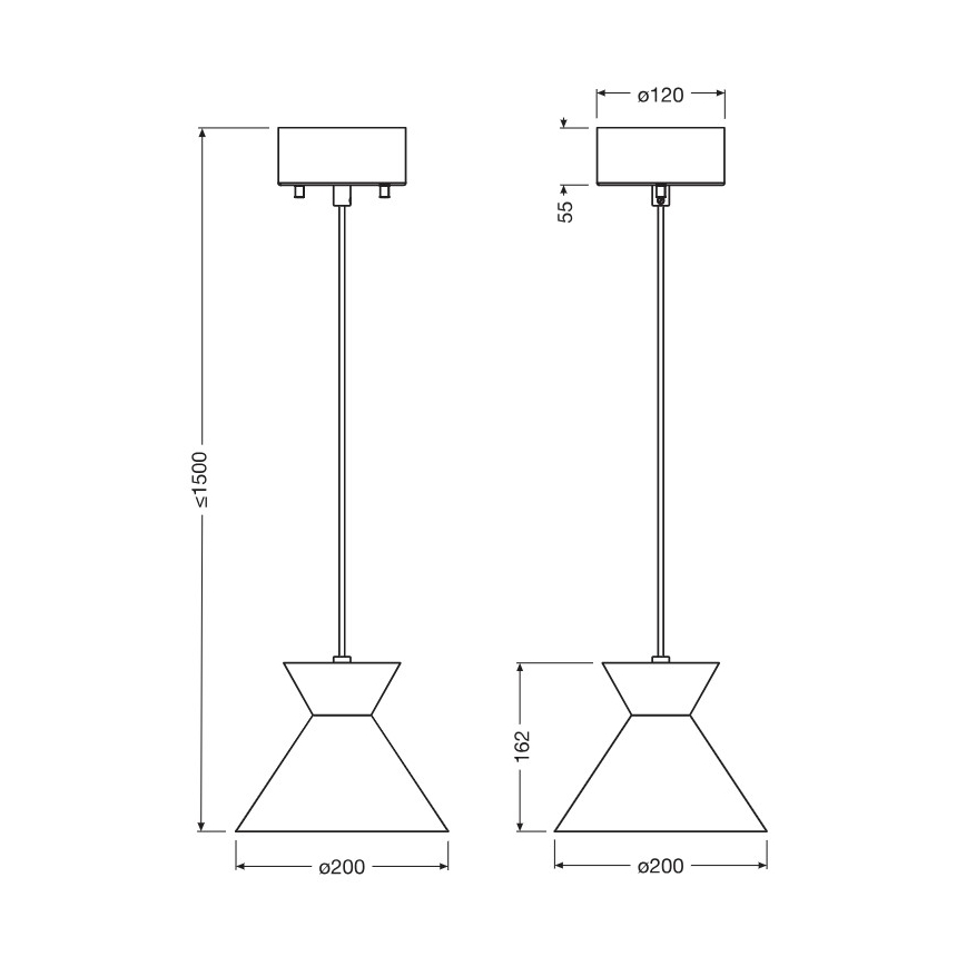 Osram - Cable-hung pendant DECOR WAIST 1xE27/40W/230V black