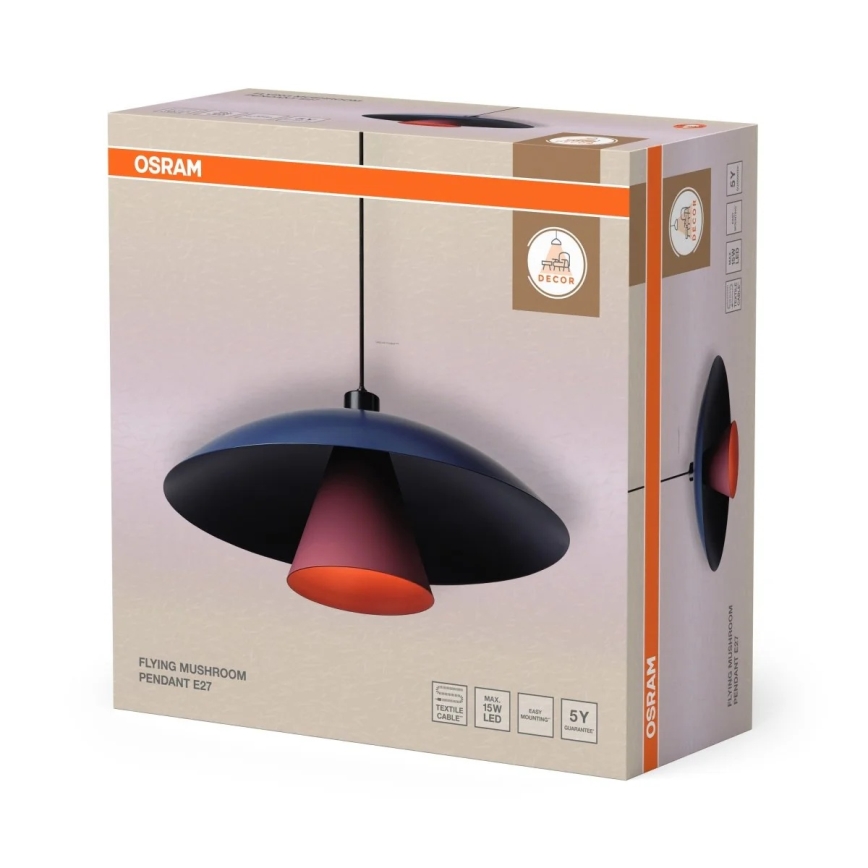 Osram - Cable pendant light DECOR FLYING MUSHROOM 1xE27/25W/230V, Ø 50 cm, Blue