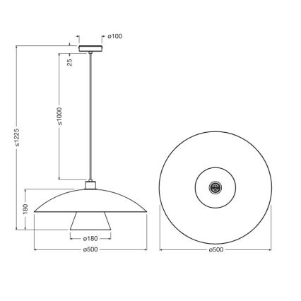 Osram - Cable pendant light DECOR FLYING MUSHROOM 1xE27/25W/230V, Ø 50 cm, Blue