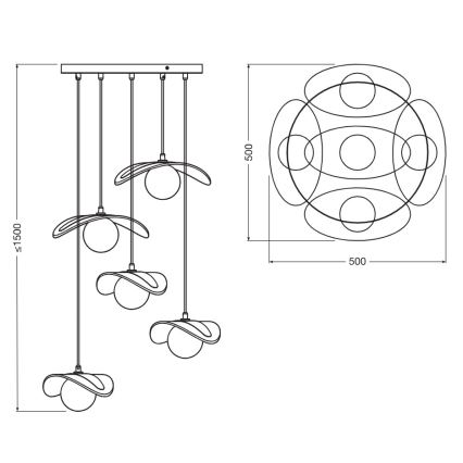 Osram - Cable-suspended chandelier DECOR PEARL 5xG9/5W/230V beige