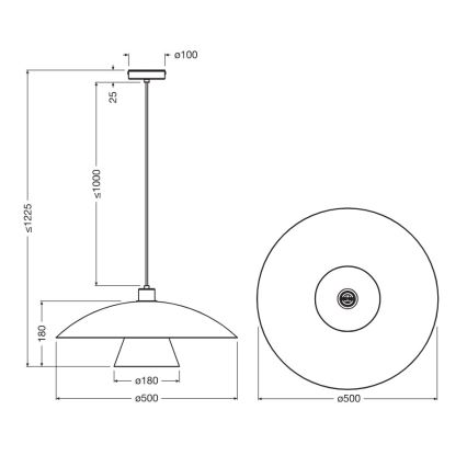 Osram - Cable-suspended pendant DECOR FLYING MUSHROOM 1xE27/25W/230V dia. 50 cm green