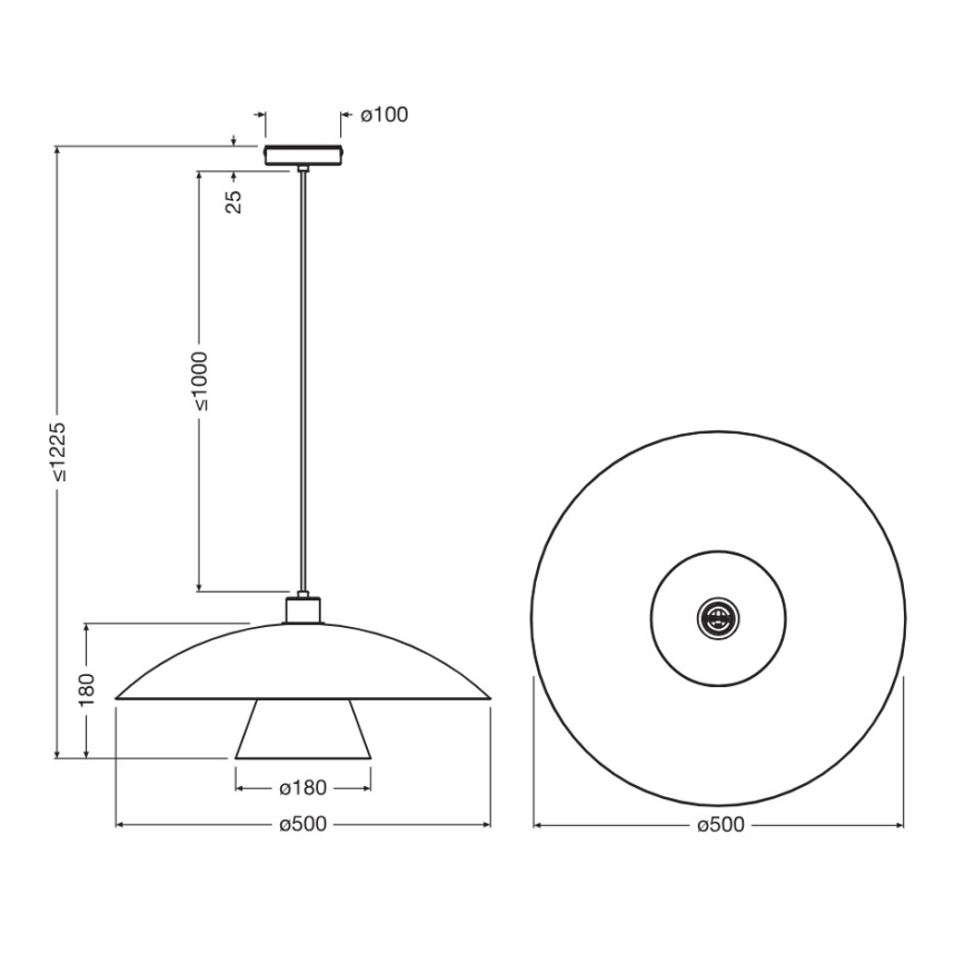Osram - Cable-suspended pendant DECOR FLYING MUSHROOM 1xE27/25W/230V dia. 50 cm green