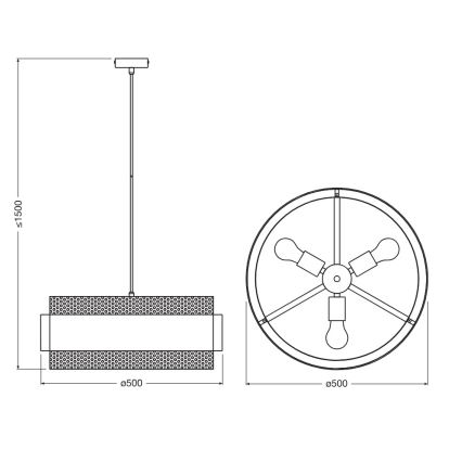 Osram - Cable-suspended pendant DECOR HORNET 3xE27/10W/230V, Ø 50 cm, black/gold