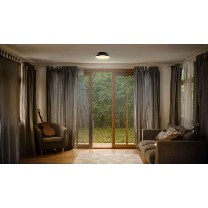 Osram - Ceiling light ORBIS MILAN 2xE27/10W/230V dia. 30,5 cm black